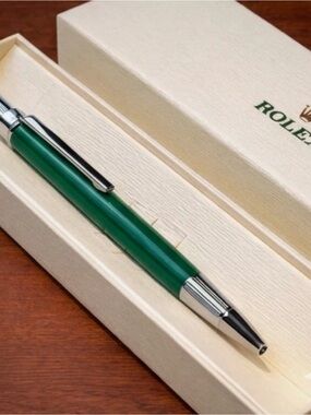 Rolex Green and Silver Ballpoint Pen